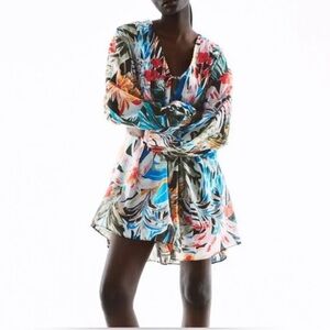 h&m Colorful Floral  flowy dress